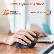Мышка Meetion BTM010R RGB Bluetooth/Wireless Black (MT-BTM010R-A) - Фото