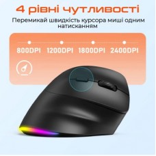 Мышка Meetion BTM010R RGB Bluetooth/Wireless Black (MT-BTM010R-A) - Фото