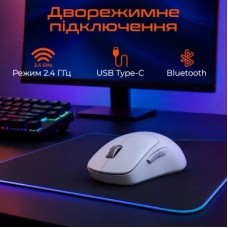 Мышка Meetion GW40 PRO Bluetooth/Wireless/USB White (MT-GW40_PRO-B) - Фото