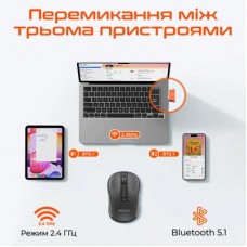 Мышка Meetion BTM185 Bluetooth/Wireless Black (MT-BTM185-A) - Фото