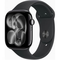 Смарт-часы Apple Watch Series 11 GPS 46mm Jet Black Aluminium Case with Black Sport Band - S/M (MEUW4RK/A) - Фото