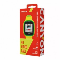 Смарт-годинник Canyon Sunny KW-48 Video 4G GPS Games Music Yellow/Green (CNE-KW48YG) - Фото