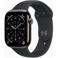 Смарт-годинник Apple Watch Series 11 GPS + Cellular 46mm Slate Titanium Case with Black Sport Band - M/L (MFD24RK/A) - Фото