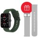 Смарт-часы 2E Alpha SQ Music Edition 46mm Black-Green + ремінець сірий (2E-CWW40BKGN-WS)