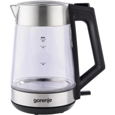 Електрочайник Gorenje 1.7 л, 2, 200 Вт, strix контроль, скля, неірж (K17OGS)