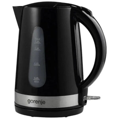 Электрочайник Gorenje 1.7л, 2,200 Вт, strix контроль, скло, чорний (K17OGP)
