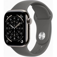 Смарт-годинник Apple Watch Series 11 GPS + Cellular 42mm Natural Titanium Case with Stone Grey Sport Band - S/M (MF8M4RK/A) - Фото