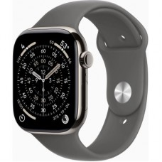 Смарт-часы Apple Watch Series 11 GPS + Cellular 46mm Natural Titanium Case with Stone Grey Sport Band - M/L (MFCX4RK/A) - Фото