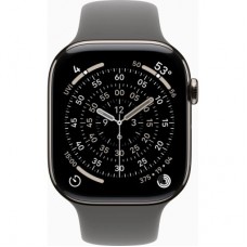 Смарт-часы Apple Watch Series 11 GPS + Cellular 46mm Natural Titanium Case with Stone Grey Sport Band - M/L (MFCX4RK/A) - Фото