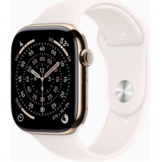 Смарт-годинник Apple Watch Series 11 GPS + Cellular 46mm Gold Titanium Case with Light Blush Sport Band - S/M (MFD54RK/A) - Фото
