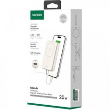 Батарея універсальна Ugreen 10000 mAh 20 W Magnetic Wireless Build-in USB-C Cable (PB760) (35341B) - Фото