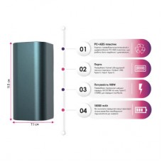 Батарея універсальна TheGeneral 18000mah Kamet, QC/22.5W (40012019-03) - Фото