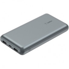 Батарея універсальна Belkin 10000 mAh 15 W 2xUSB-A, USB-C Gray (BPB011BTGY) - Фото