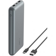 Батарея універсальна Belkin 10000 mAh 15 W 2xUSB-A, USB-C Gray (BPB011BTGY) - Фото