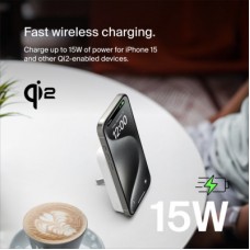 Батарея універсальна Belkin 10000 mAh MagSafe Wireless Qi2 White (BPD008BTWH) - Фото