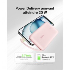 Батарея універсальна Belkin 10000 mAh, 20 W, USB-C, Pink (BPB021HQPK) - Фото