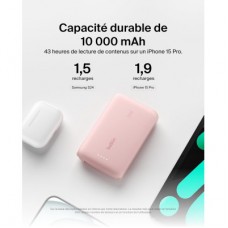 Батарея універсальна Belkin 10000 mAh, 20 W, USB-C, Pink (BPB021HQPK) - Фото