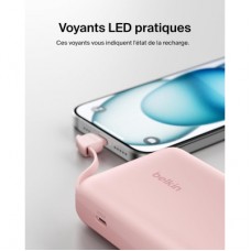 Батарея універсальна Belkin 10000 mAh, 20 W, USB-C, Pink (BPB021HQPK) - Фото