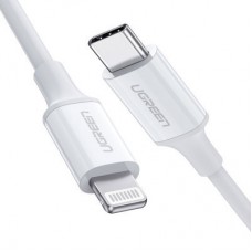 Дата кабель USB-C to Lightning 2.0m US1713A Nickel Plating ABS Shell White Ugreen (60749) - Фото