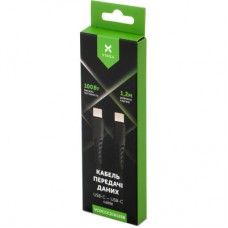 Дата кабель USB-C to USB-C 1.2m 100W Chip Silicon Black Vinga (VCDCCC21012SB) - Фото