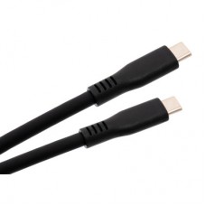 Дата кабель USB-C to USB-C 1.2m UBS3.2 Gen2 10G 100W Chip Silicon Black Vinga (VCPDCCC31012SB) - Фото