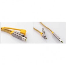 Дата кабель 6in1 inCharge XL 0.3m yellow Rolling Square (XLS03R) - Фото