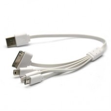 Дата кабель USB 2.0 AM to Lightning + Micro 5P + Mini 5P + Apple 30pin PowerPlant (KABUSBALL) - Фото