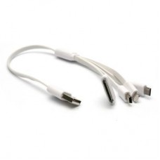 Дата кабель USB 2.0 AM to Lightning + Micro 5P + Mini 5P + Apple 30pin PowerPlant (KABUSBALL) - Фото
