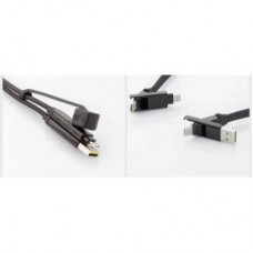 Дата кабель 6in1 inCharge XL 0.3m black Rolling Square (XLS01R) - Фото