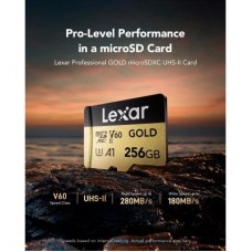 Карта памяти Lexar 256GB microSDXC class 10 UHS-II U3 V60 A1 Professional Gold (LMSGOLD256G-BNNNG) Карта памяти Lexar 256GB microSDXC class 10 UHS-II U3 V60 A1 Professional Gold (LMSGOLD256G-BNNNG) - Фото