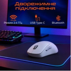 Мышка Meetion GW40 PRO Bluetooth/Wireless/USB White (MT-GW40-B) - Фото
