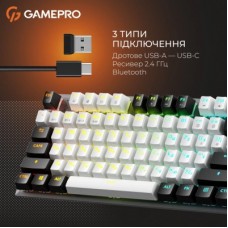 Клавиатура GamePro Genesis Joker Pro MK124G Pro Outemu Red Switch Wireless/Bluetooth/USB UA Gray (MK124G Pro) - Фото