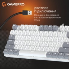 Клавиатура GamePro Genesis Metallic MK110W Outemu Red Switch USB UA White (MK110W) - Фото