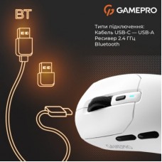 Мышка GamePro Genesis Airmaster Wireless/Bluetooth/USB White (GM167W) - Фото