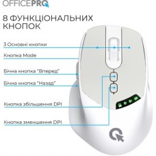 Мышка OfficePro M520W Wireless/Bluetooth White (M520W) - Фото
