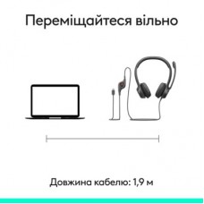 Навушники Logitech H390 USB-C Midnight Black (981-001576) - Фото
