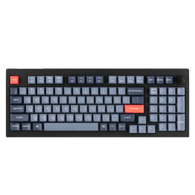 Клавіатура Keychron V5 Max Gateron Jupiter Banana Knob Hot-Swap QMK Wireless/Bluetooth/USB-А UA Black (V5M-D4-UA)