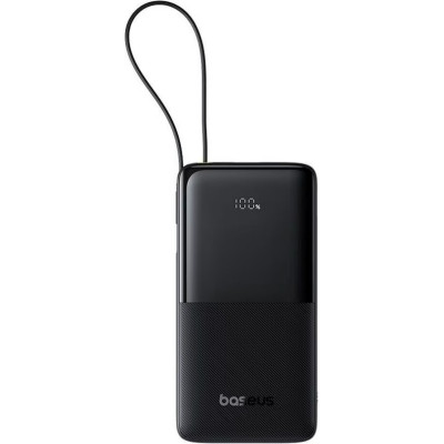 Батарея універсальна Baseus Bipow 2 Digital Display 10000 mAh 20 W with Built-in USB-C Cable Black (P10077101113-00)