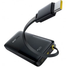 Батарея універсальна Baseus Bipow 2 Digital Display 10000 mAh 20 W with Built-in USB-C Cable Black (P10077101113-00) - Фото
