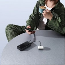 Батарея універсальна Baseus Bipow 2 Digital Display 10000 mAh 20 W with Built-in USB-C Cable Black (P10077101113-00) - Фото