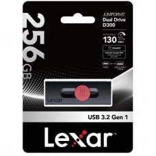 USB-флеш накопичувач Lexar 256 GB JumpDrive Dual Drive D300 USB/Type-C3.2 (LJDD300256G-BNBNG) USB-флеш накопичувач Lexar 256 GB JumpDrive Dual Drive D300 USB/Type-C3.2 (LJDD300256G-BNBNG) - Фото