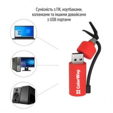 USB флеш накопитель ColorWay Fire 64 GB USB 3.0 Red (CW-USBFE64) - Фото