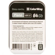 USB флеш накопитель ColorWay Piano 64 GB 3.0 Black (CW-USBPO64) - Фото