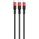 Дата кабель USB 2.0 AM to Lightning + Micro 5P + USB-C 1.0m Xpress one X26 black+red HOCO (6957531080282)