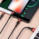 Дата кабель USB 2.0 AM to Lightning + Micro 5P + USB-C 1.0m Xpress one X26 black+red HOCO (6957531080282)