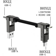 Дата кабель 6in1 inCharge 6 — 0.06m gray Rolling Square (SIX01R) - Фото