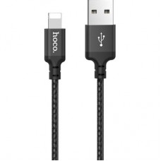 Дата кабель USB 2.0 AM to Lightning 1.0m 2 A nylon X14 black HOCO (6957531062820) - Фото