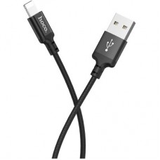 Дата кабель USB 2.0 AM to Lightning 1.0m 2 A nylon X14 black HOCO (6957531062820) - Фото