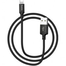 Дата кабель USB 2.0 AM to Lightning 1.0m 2 A nylon X14 black HOCO (6957531062820) - Фото