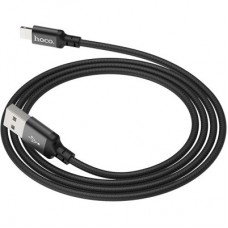 Дата кабель USB 2.0 AM to Lightning 1.0m 2 A nylon X14 black HOCO (6957531062820) - Фото